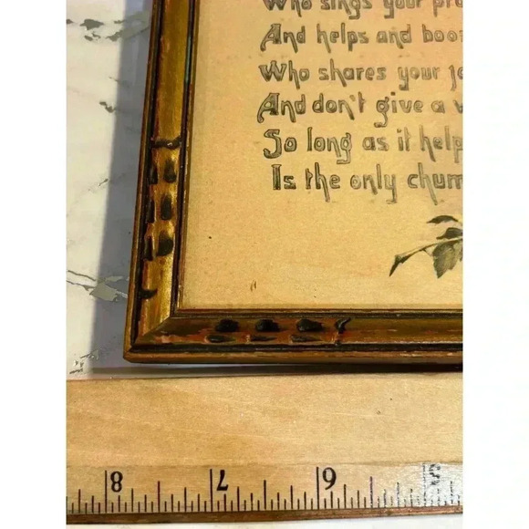 Antique friendship poem frame print | 1920s wall decoration - Picture 9 of 10